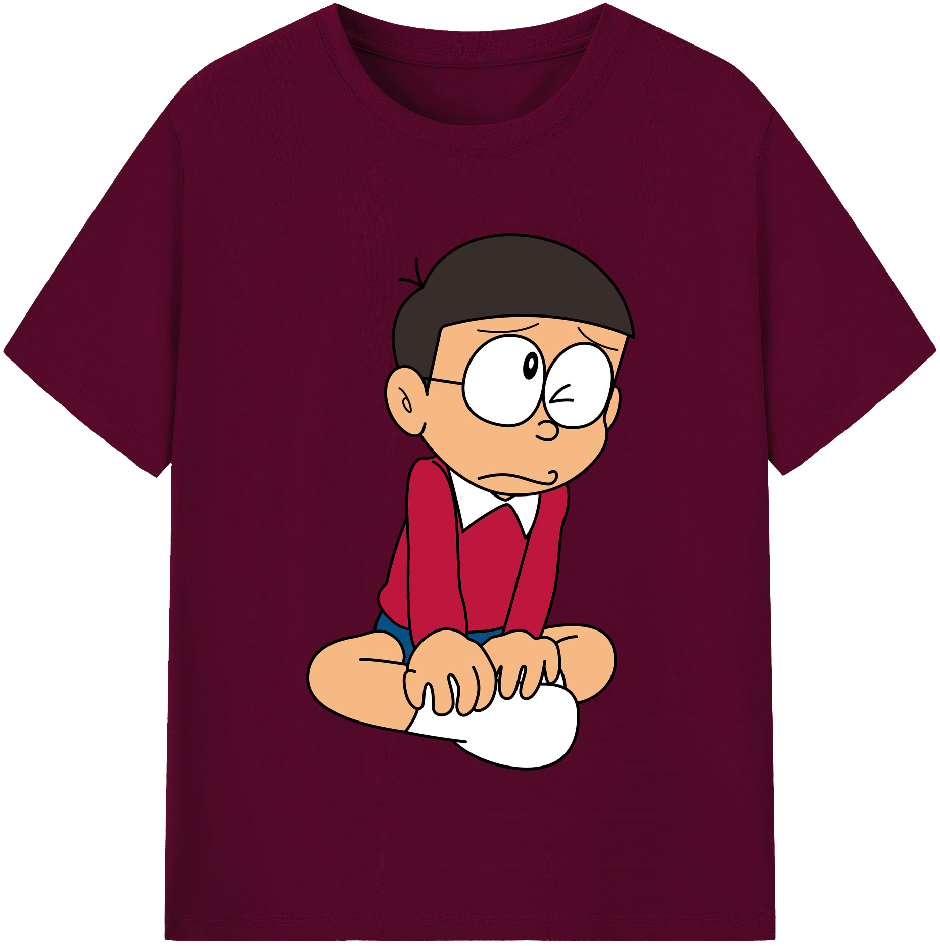 （画像用） ドラえもん 野比 のび太 Doraemon Nobita Nobi レディースカジュアルプリントTシャツ（綿100％）